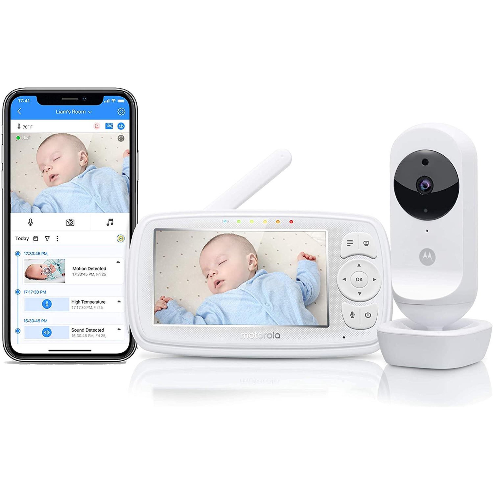 Motorola Ease44CONNECT Wi-Fi Video Baby Monitor with 4.3 HD Color Screen (Refurbished) | Walmart (US)
