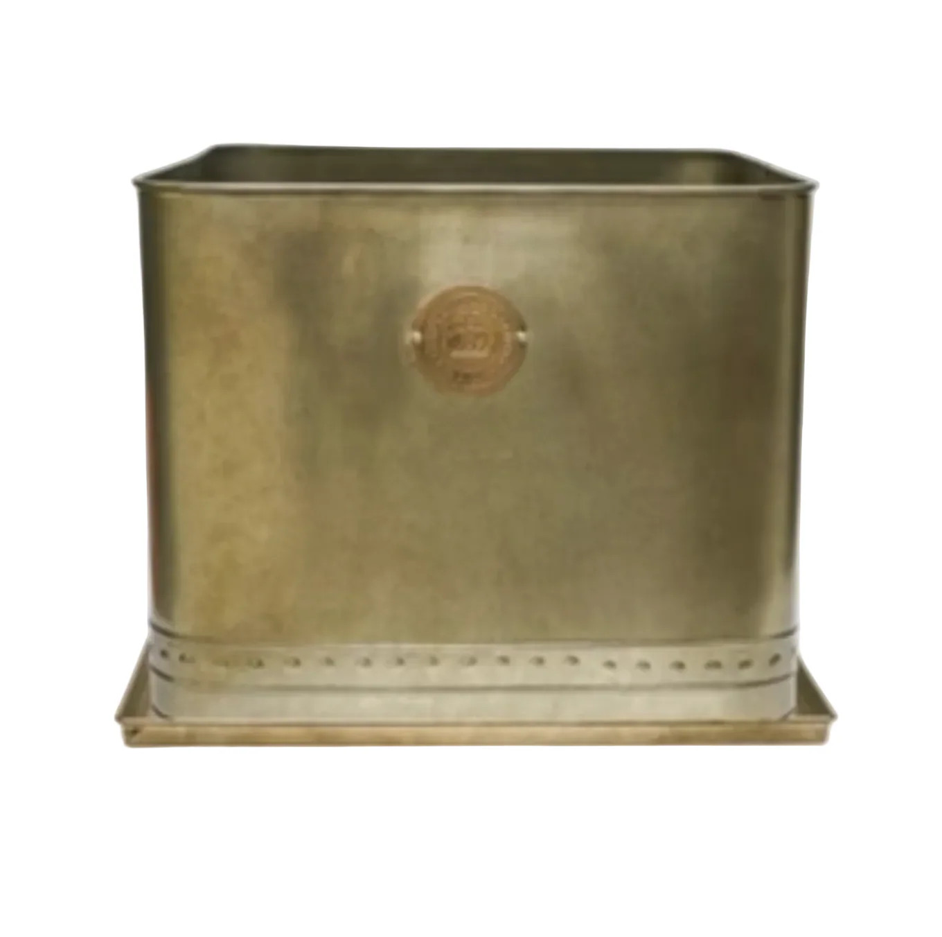 Kew Aged Brass Regency Outdoor Square Planter | Fig and Dove