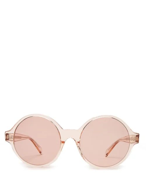 Celine Eyewear - Oversized Round Acetate Sunglasses - Womens - Light Pink | Matches (US)