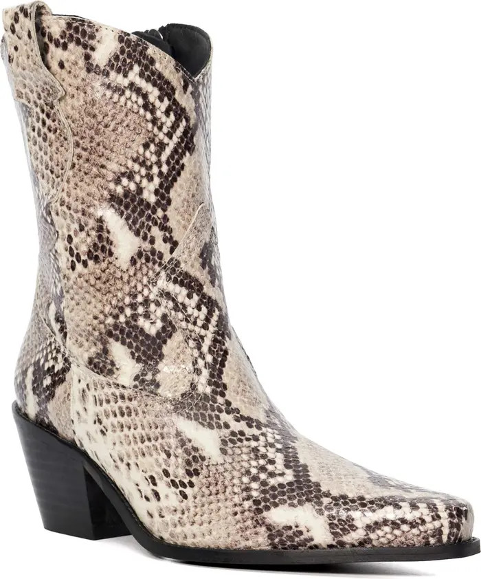 Dune London Pardner Snakeskin Embossed Western Boot (Women) | Nordstrom | Nordstrom