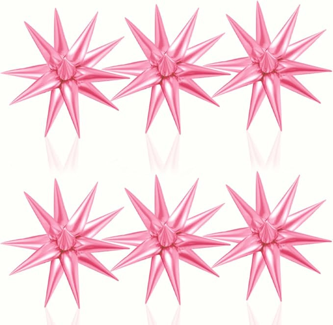 Big 26inch 75Pcs Pearl Pink Balloons, Explosion Foil Star Balloons, 12 Point Mylar Starburst Ball... | Amazon (US)