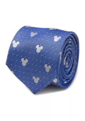 Disney Men's Mickey Mouse Blue Pin Dot Tie | Belk