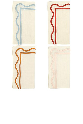 Embroidered Linen Napkins Set Of 4 | FWRD 