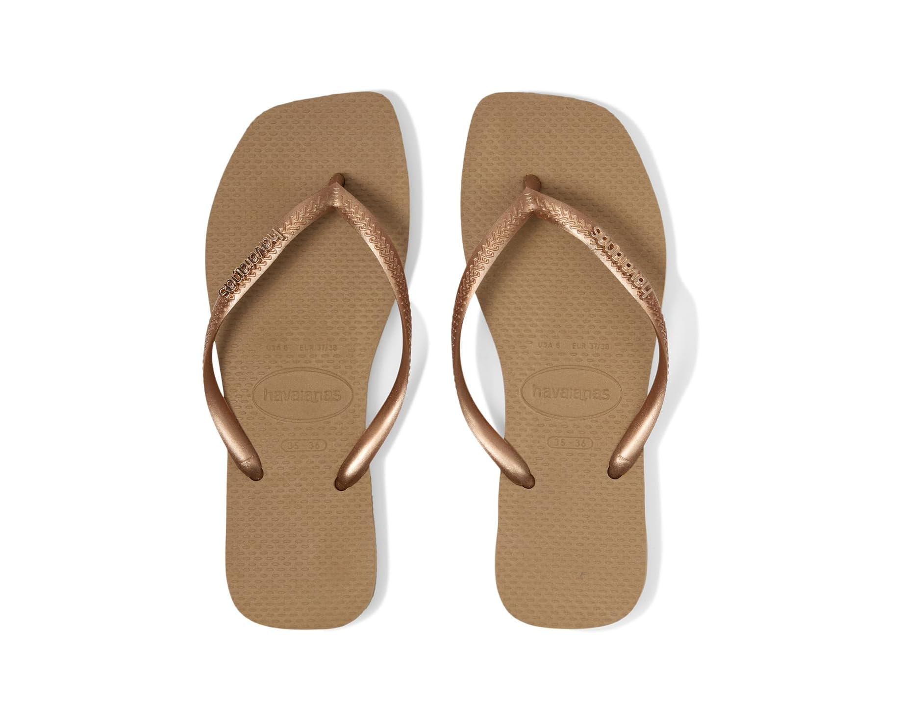 Slim Square Logo Metallic Flip-Flop | Zappos