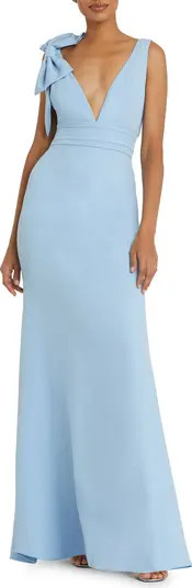 Bow Shoulder V-Neck Gown | Nordstrom