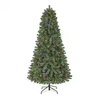 6.5 ft. Festive Pine LED Pre-Lit Artificial Christmas Tree T9 | The Home Depot