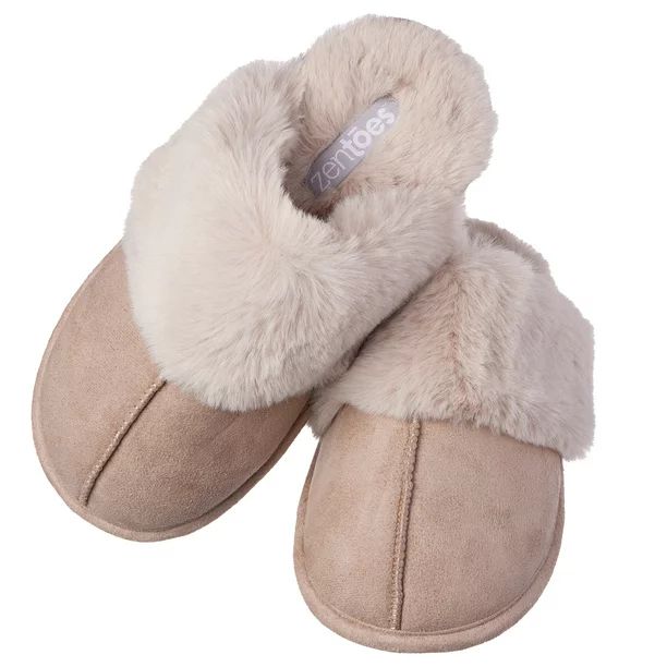 ZenToes Tan Mule Slippers with Contour Foam Slip-on Indoor/Outdoor (Adult Female Small 5/6) - Wal... | Walmart (US)