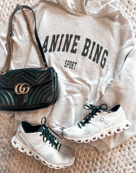 Anine Bing sweatshirt 
Sweatshirt 
On Sneakers 
Sneakers 
Gucci bag 
Bag 
#ltkfit


#LTKitbag #LTKFind #LTKshoecrush