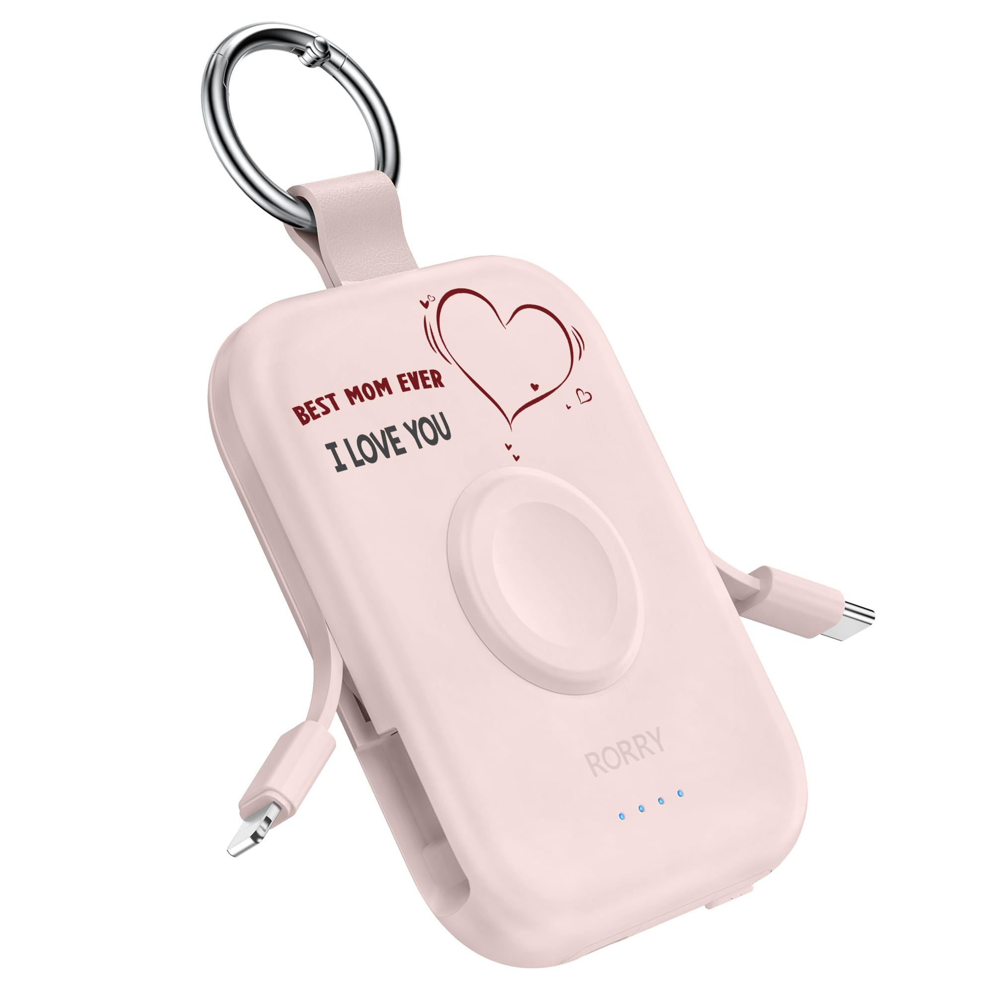 RORRY Portable Charger, 5000mAh Portable Charger Power Bank with Built-in Cables, Travel Keychain... | Amazon (US)