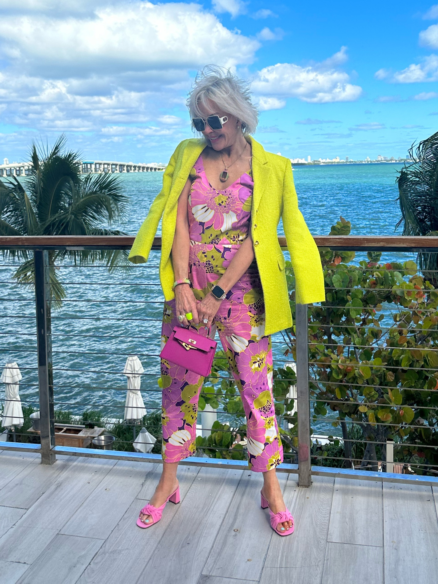 Chartreuse or dare….. Would you wear this color? I had so many compliments at the @lauragellerbeauty luncheon in Miami a couple of weeks ago. This jumpsuit comes with a beautiful topper giving you so many styling options. 2 sizes left in this print. Full sizing in green floral print. Size up. See my stories. Spring is springing up around the country so be bold and start wearing all the colors of spring. Easter is on it’s way 
@fvalentineny #jumpsuit #chartreuse #blazers #springfashion #igreels #over50style #francesvalentine 

#LTKitbag #LTKSeasonal #LTKstyletip