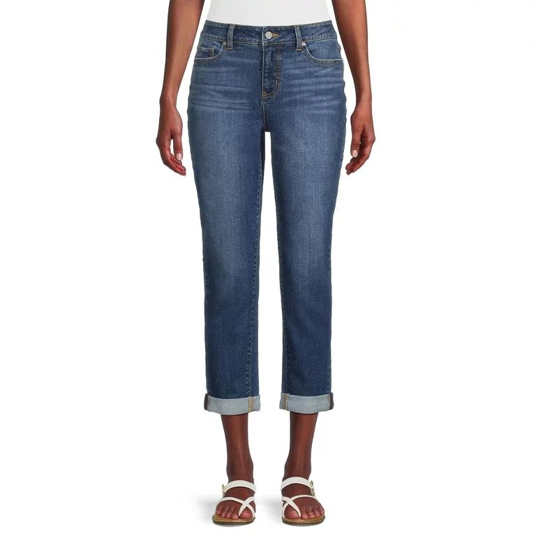 Time & Tru Women's Rolled Cuff Boyfriend Jean, sizes 2-20 | Walmart (US)