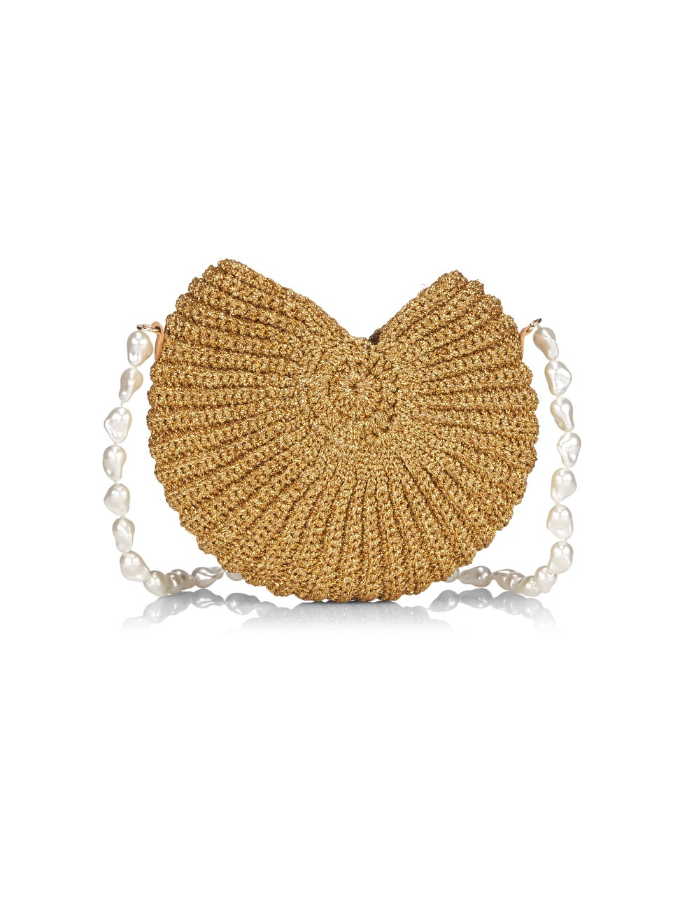 Women's Cesi Conch Lurex & Imitatio Pearl Shoulder Bag - Copper | Saks Fifth Avenue