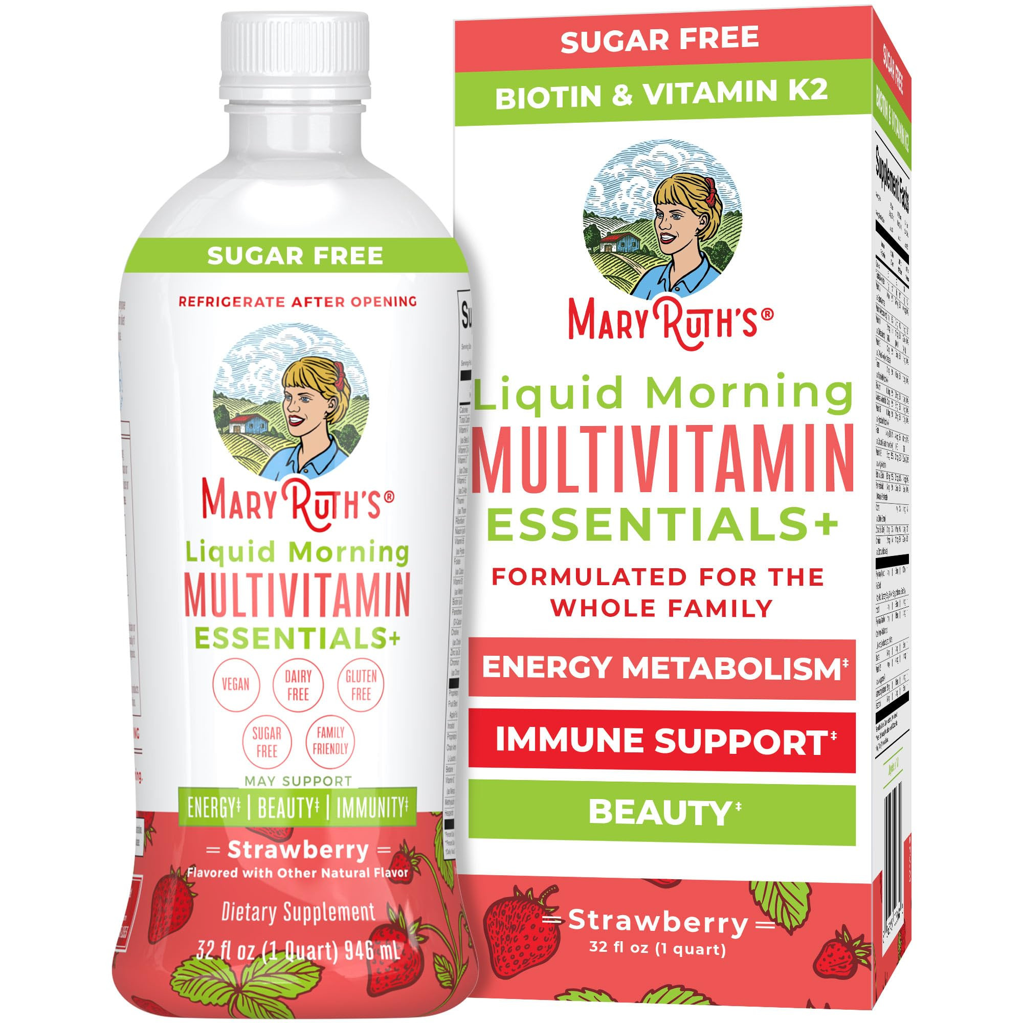 MaryRuth's Liquid Morning Multivitamin Essentials+ | Vitamin A C D E B6 B12 K2 Biotin Zinc | Mens... | Amazon (US)