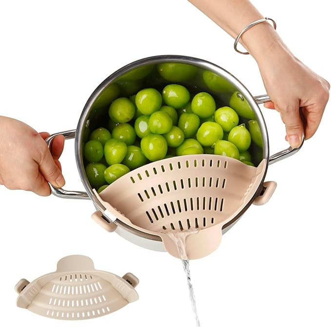 Silicone Pot Strainer, Emptycolor Adjustable Clip On Strainer for Pots Pans, Heat Resistant Pot D... | Amazon (US)