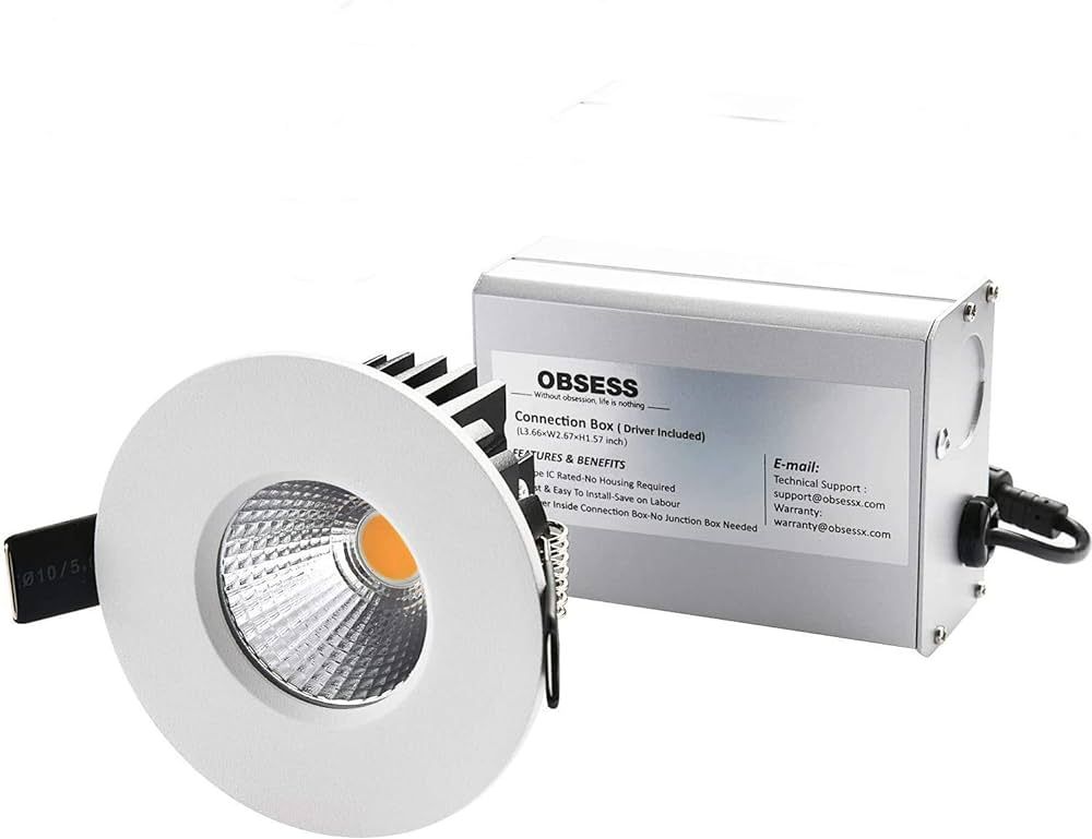 Obsess 3 Inch LED Recessed Ceiling Light with Junction Box Dimmable LED Downlight Shower Lights G... | Amazon (US)