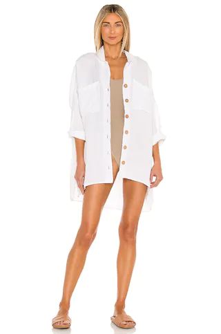 Show Me Your Mumu Johns Button Down Shirt in White Linen from Revolve.com | Revolve Clothing (Global)