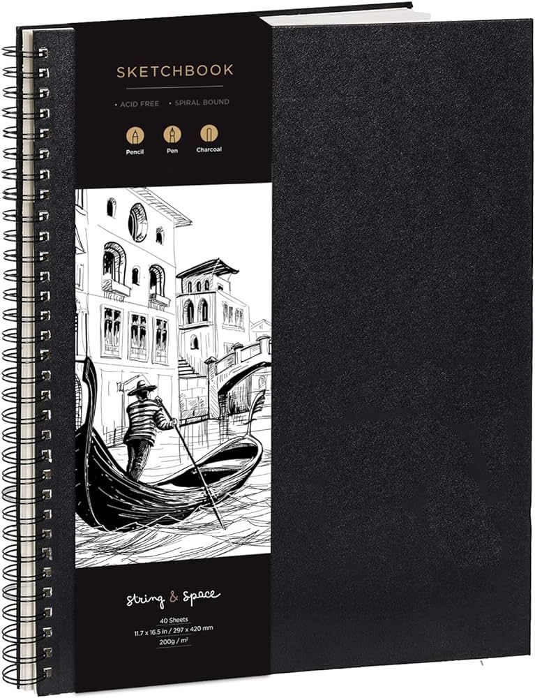 Artist’s Sketchbook Hardcover – 200GSM Very Thick Paper – Large, Spiral Sketch Book for Dra... | Amazon (US)