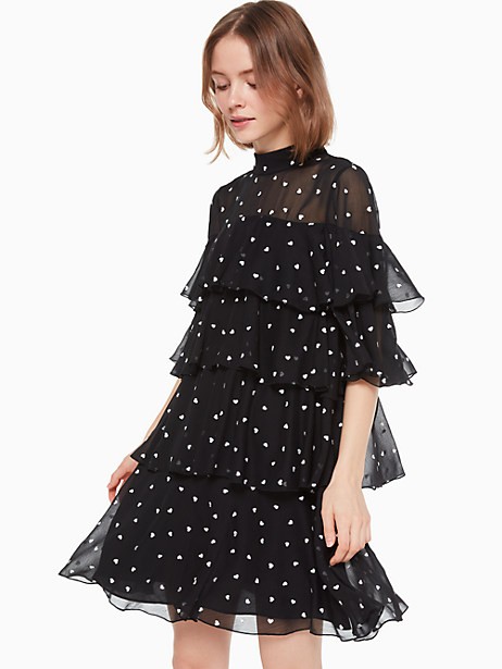 Kate Spade Heartbeat Embroidered Dress, Black/Cream - Size 0 | Kate Spade (US)