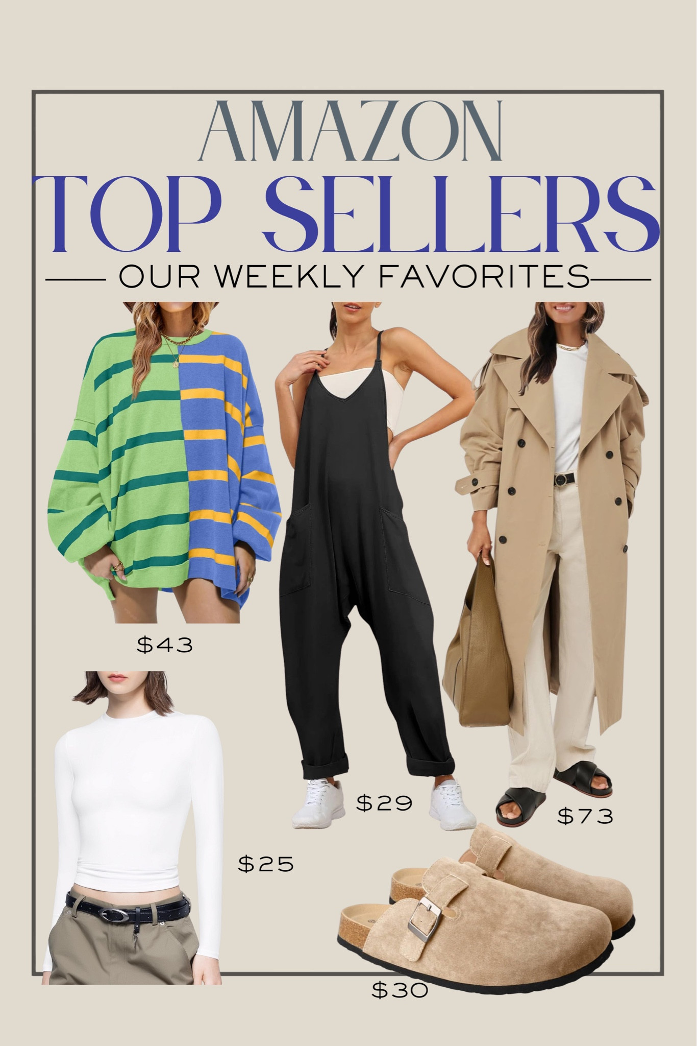 Our favorites from Amazon! I love this jumpsuit onesie so much. 

Amazon fashion, Amazon favorites, Amazon onesie, amazon trench coat, Boston clogs, betterwithchardonnay, Steph Joplin 

#LTKSeasonal #LTKstyletip