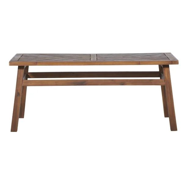 Manor Park Wood Outdoor Coffee Table with Chevron Design, Dark Brown | Walmart (US)