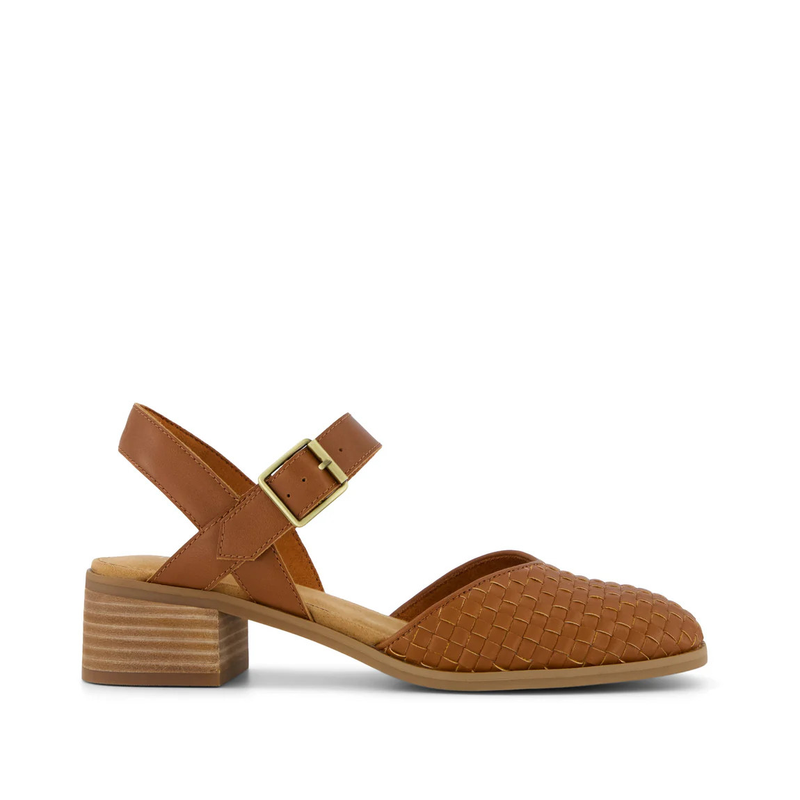 Womens Jaclyn Heel Amber Brown Woven Basket Faux Leather | Toms EMEA