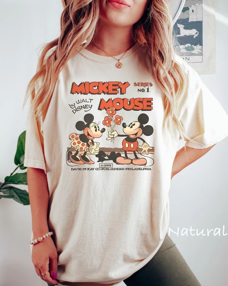 Mickey Shirt| Vintage Style Mickey Mouse T-shirt | Disneyland | Minney Mouse | Vintage Mickey Mou... | Etsy (US)