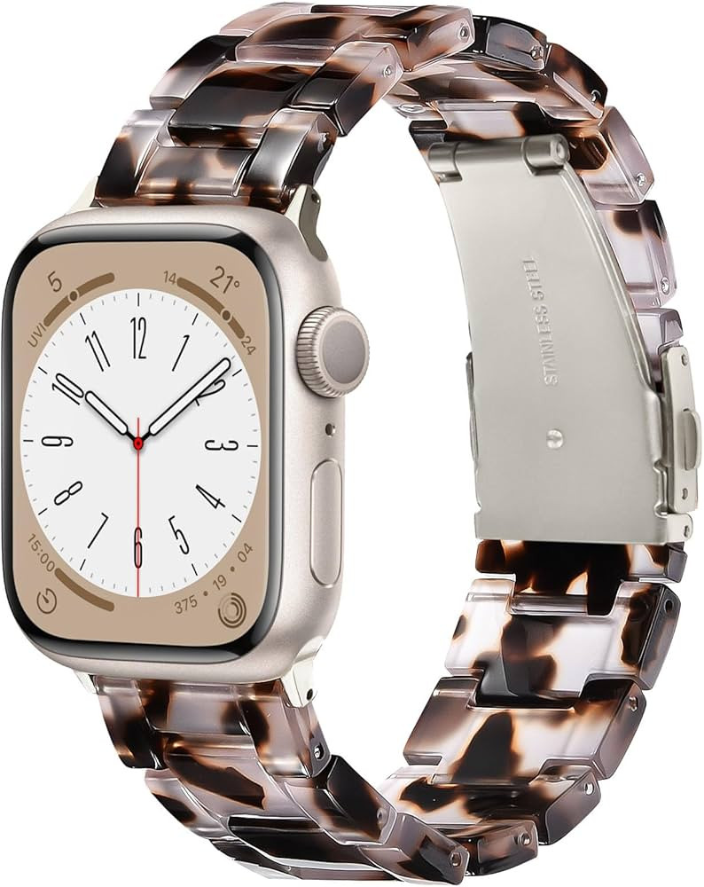 V-MORO Lightweight Apple Watch Bands, Fashion Resin Apple Watch Series 9/8/7 Band Starlight Stain... | Amazon (US)