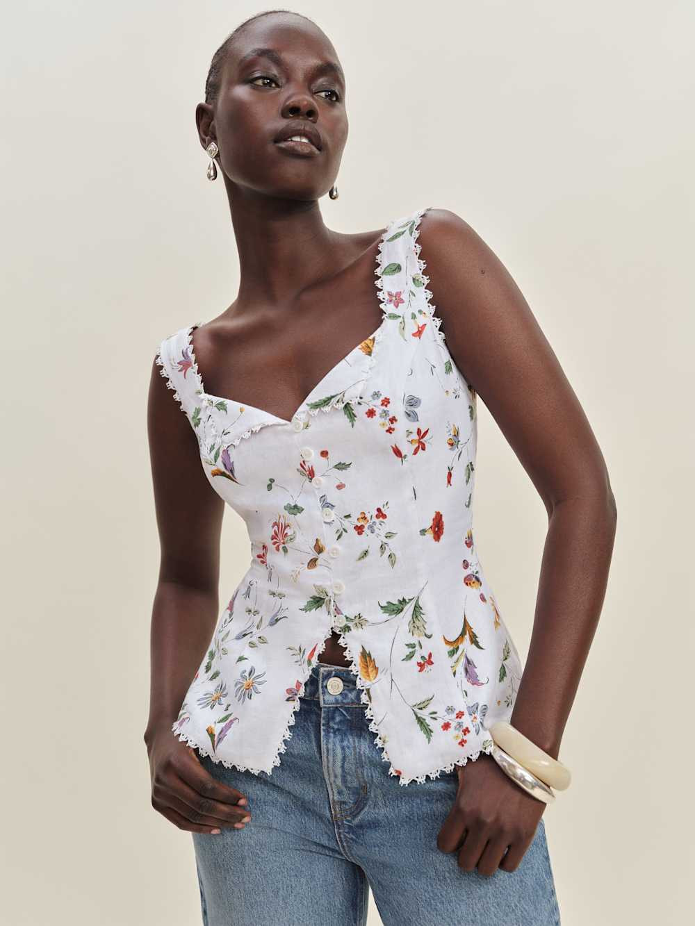 Viola Linen Top | Reformation (Global)