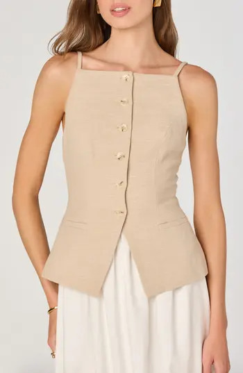 ASTR the Label Mix Media Sleeveless Dress in Natural Contrast at Nordstrom Rack, Size Medium | Nordstrom Rack