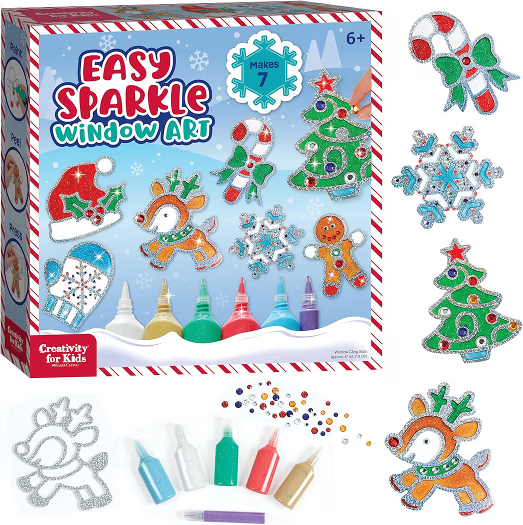 Creativity for Kids Holiday Easy Sparkle Window Art Craft Kit: Create 7 Window Art Designs, Holid... | Amazon (US)