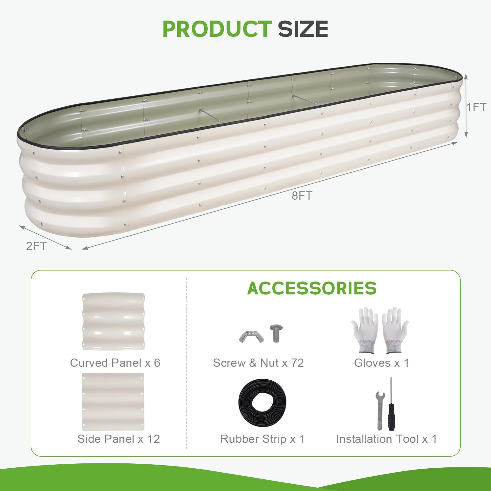 Galvanized Raised Garden Bed - 8×2×1ft Planter Raised Beds for Gardening | Oval Metal Garden Pl... | Amazon (US)