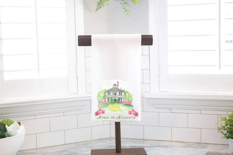 April in Augusta Golf Flour Sack Tea Towel - Hostess Gift - Housewarming Gift - Golf Gift - Golf ... | Etsy (US)