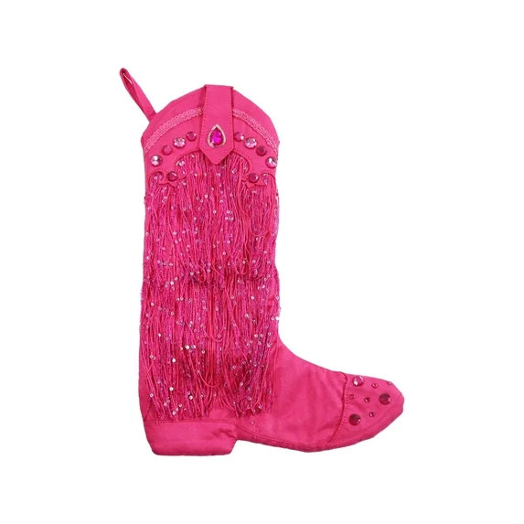 Cowgirl Boot Christmas Stocking, Pink, 18.75", by Holiday Time | Walmart (US)