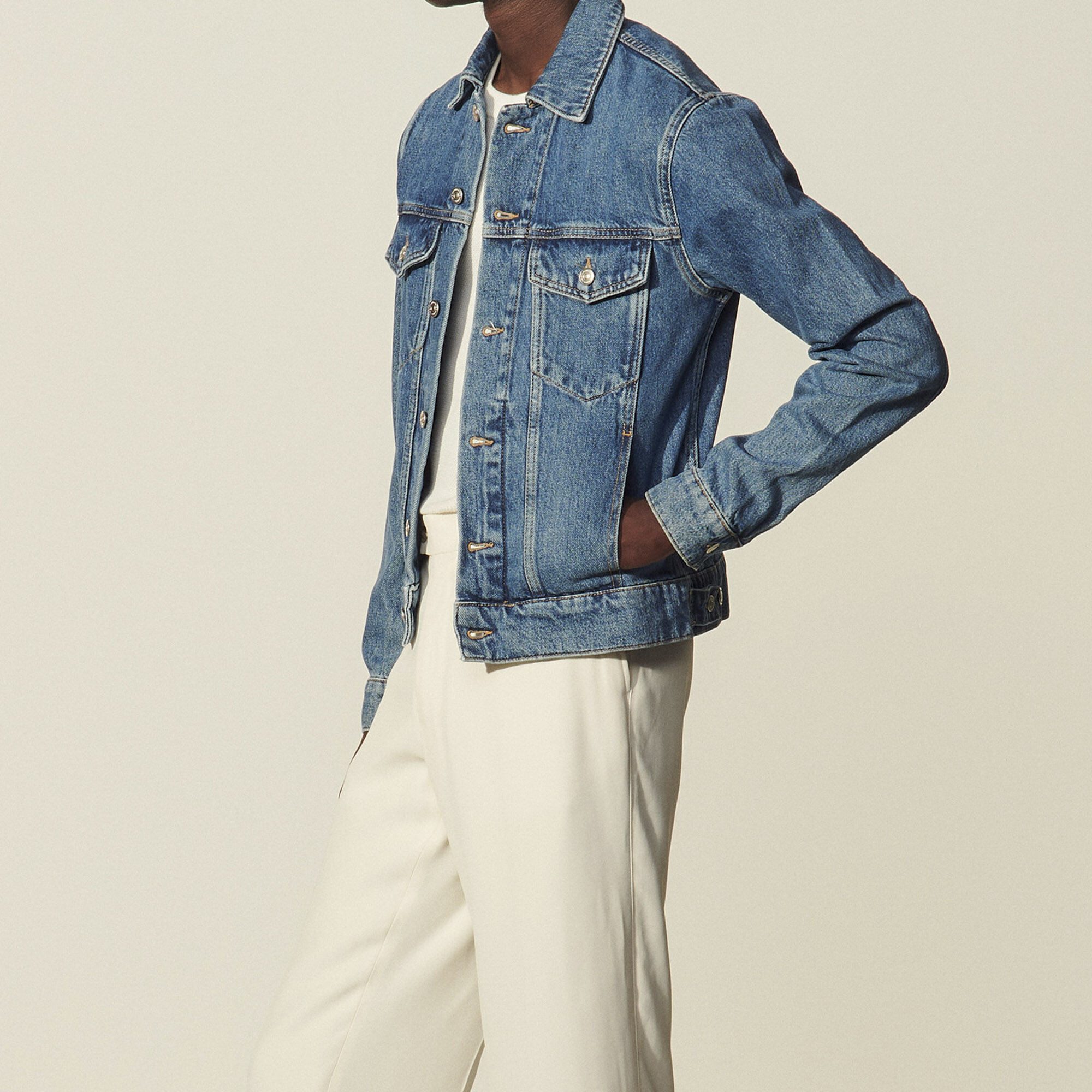 Classic faded denim jacket | Sandro Paris (US)