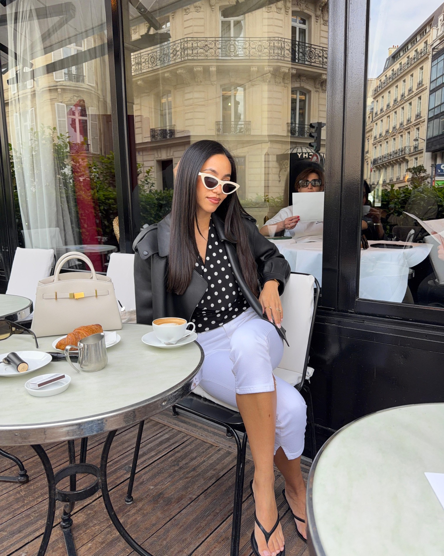 Polka dot and monochrome chic for Paris 🖤 capri pants and a nice top with leather jacket

#LTKspring #LTKstyletip
