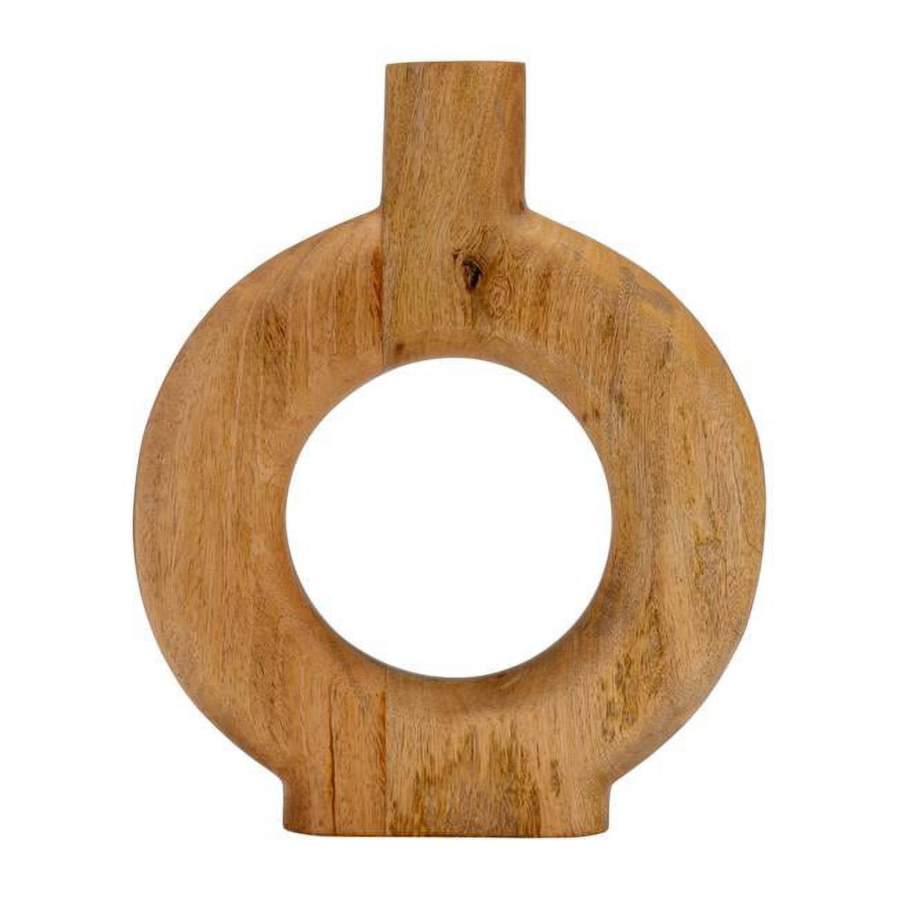 14 in. Wood Donut Shaped Vase, Brown | Walmart (US)