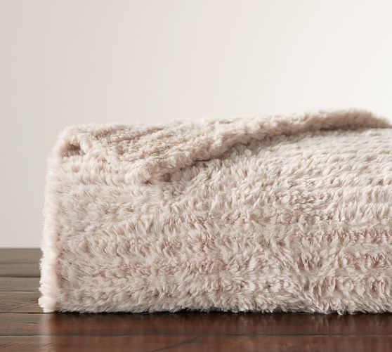 Faux Fur Knitted Throws | Pottery Barn (US)