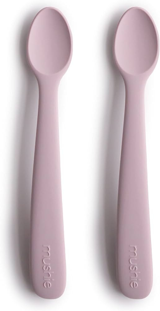 mushie Silicone Baby Feeding Spoons | 2 Pack (Soft Lilac) | Amazon (US)