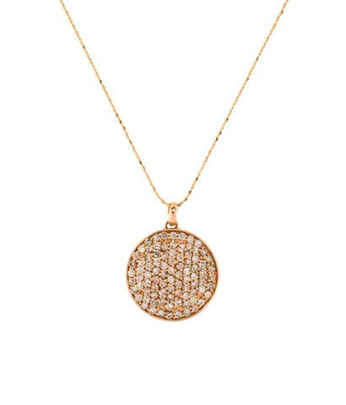 Sydney Evan 14K Diamond Medium Disc Pendant Necklace yellow Sydney Evan 14K Diamond Medium Disc Pendant Necklace | The RealReal