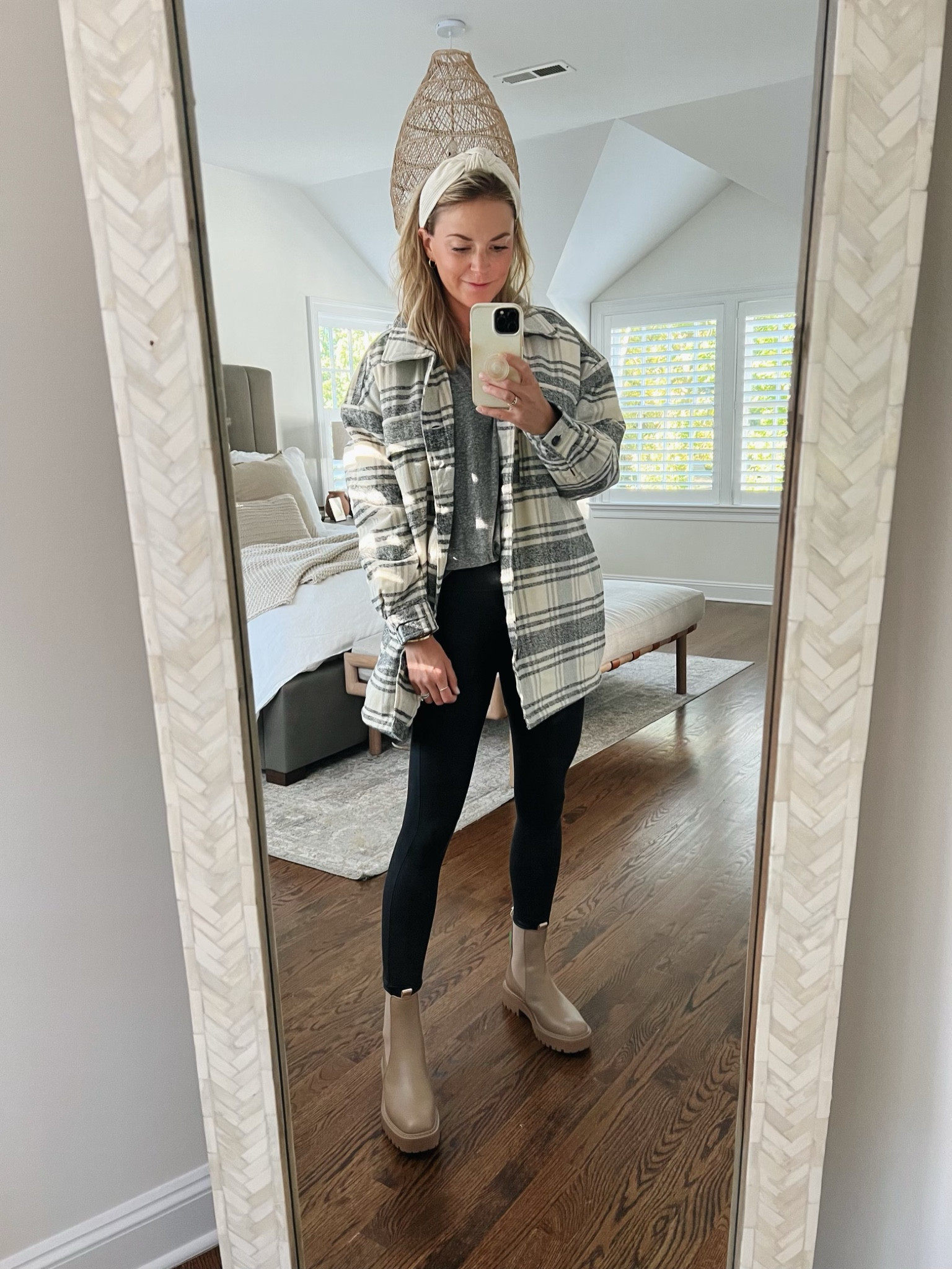 Fall outfit 
•plaid shaket - 25% off with code FCFF25 (size XS, runs oversized) 
•faux leather leggings (small) 10% off with code KENDALLXSPANX
•brown Chelsea boots (tts) 


#LTKSeasonal #LTKshoecrush #LTKstyletip