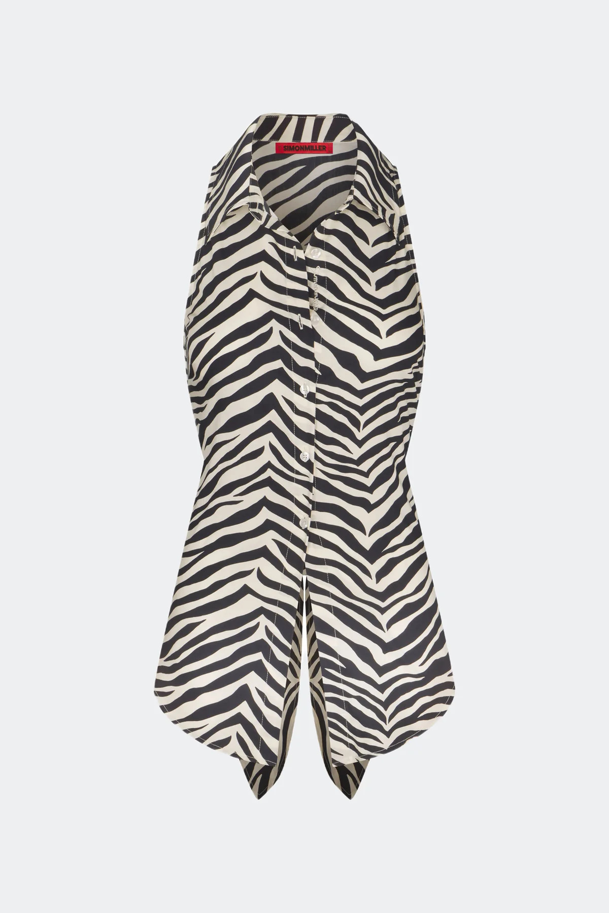Loch Sleeveless Poplin Button Up in Zebra Print | SIMONMILLER | Simon Miller