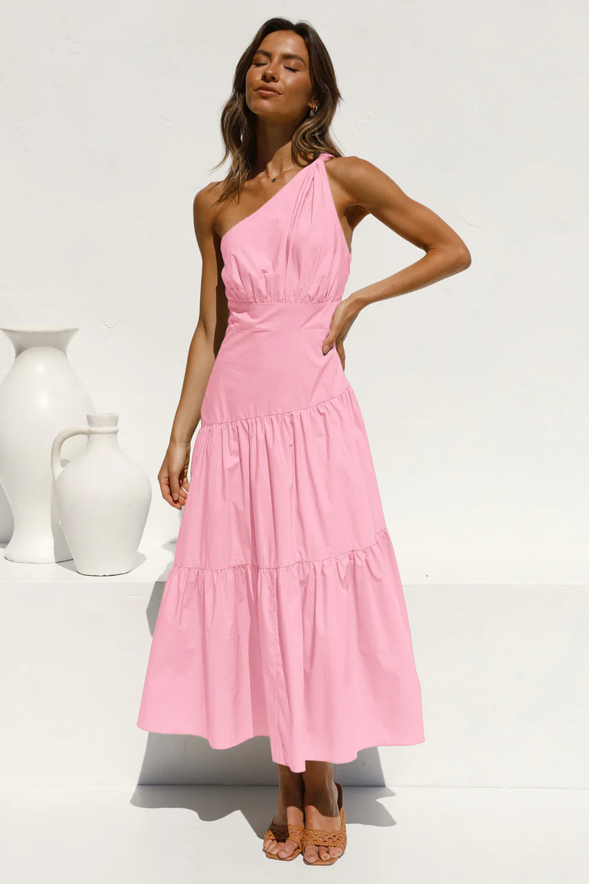 One Shoulder Ruffled Dress #121114 | Goodnight Macaroon