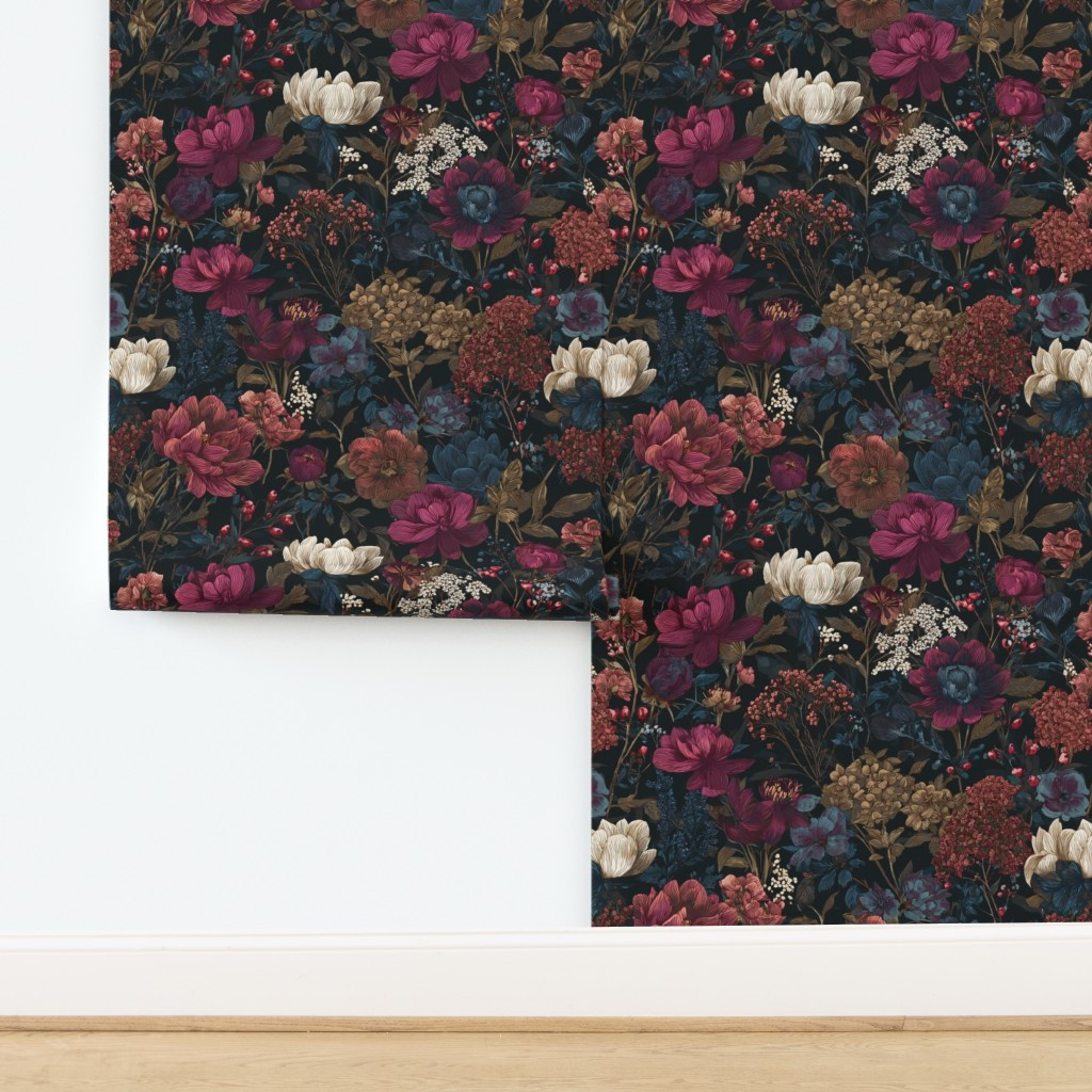 Vintage Dark Moody Floral Wallpaper | Spoonflower | Spoonflower