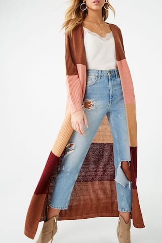Ribbed Colorblock Duster Cardigan | Forever 21 (US)