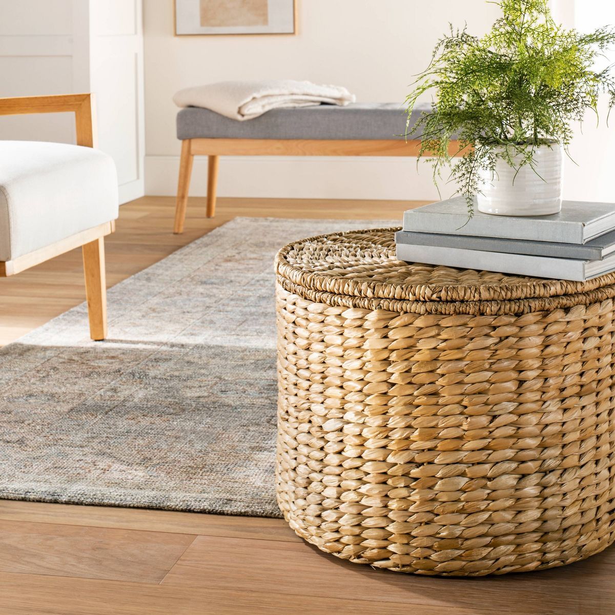 Woven Storage Ottoman Natural - Threshold™ designed with Studio McGee | Target
