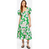 Women's Danielle Dress, Chalk Floral Kelly Green Multi | Maisonette