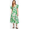 Women's Danielle Dress, Chalk Floral Kelly Green Multi | Maisonette