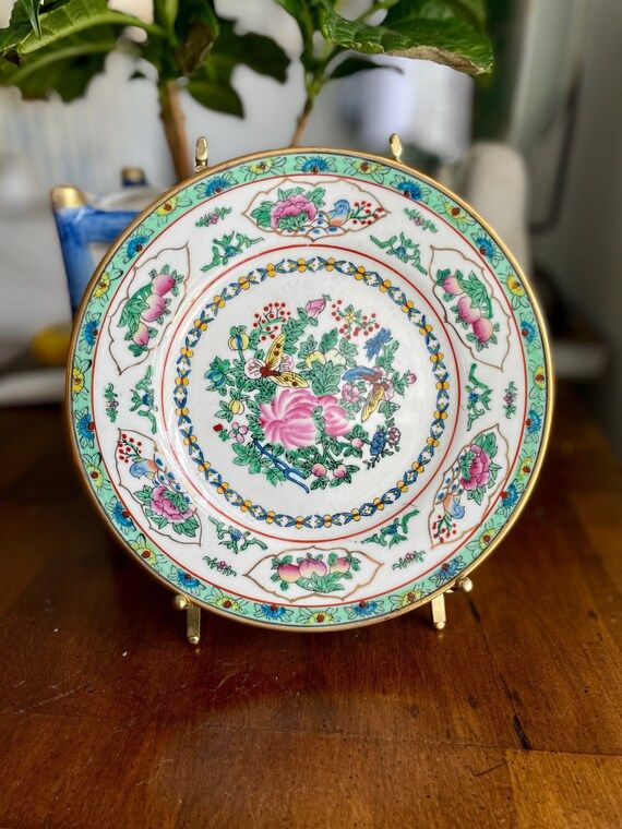 Famille Rose Plate for Wall  Pink and Green Chinoiserie Plate | Etsy Canada | Etsy (CAD)