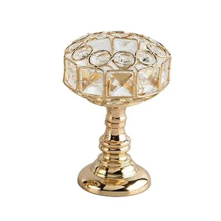 Pillar Candlesticks Gold Modern Votive Transparent Crystal Candle Holder for Christmas Tabletop Than | Walmart (US)