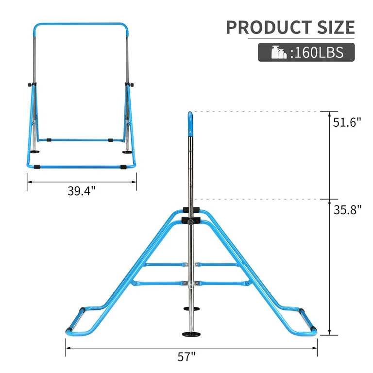 Ainfox Kids Gymnastics Bars Equipment for Home, Junior Expandable Horizontal Monkey Bar(Blue) | Walmart (US)